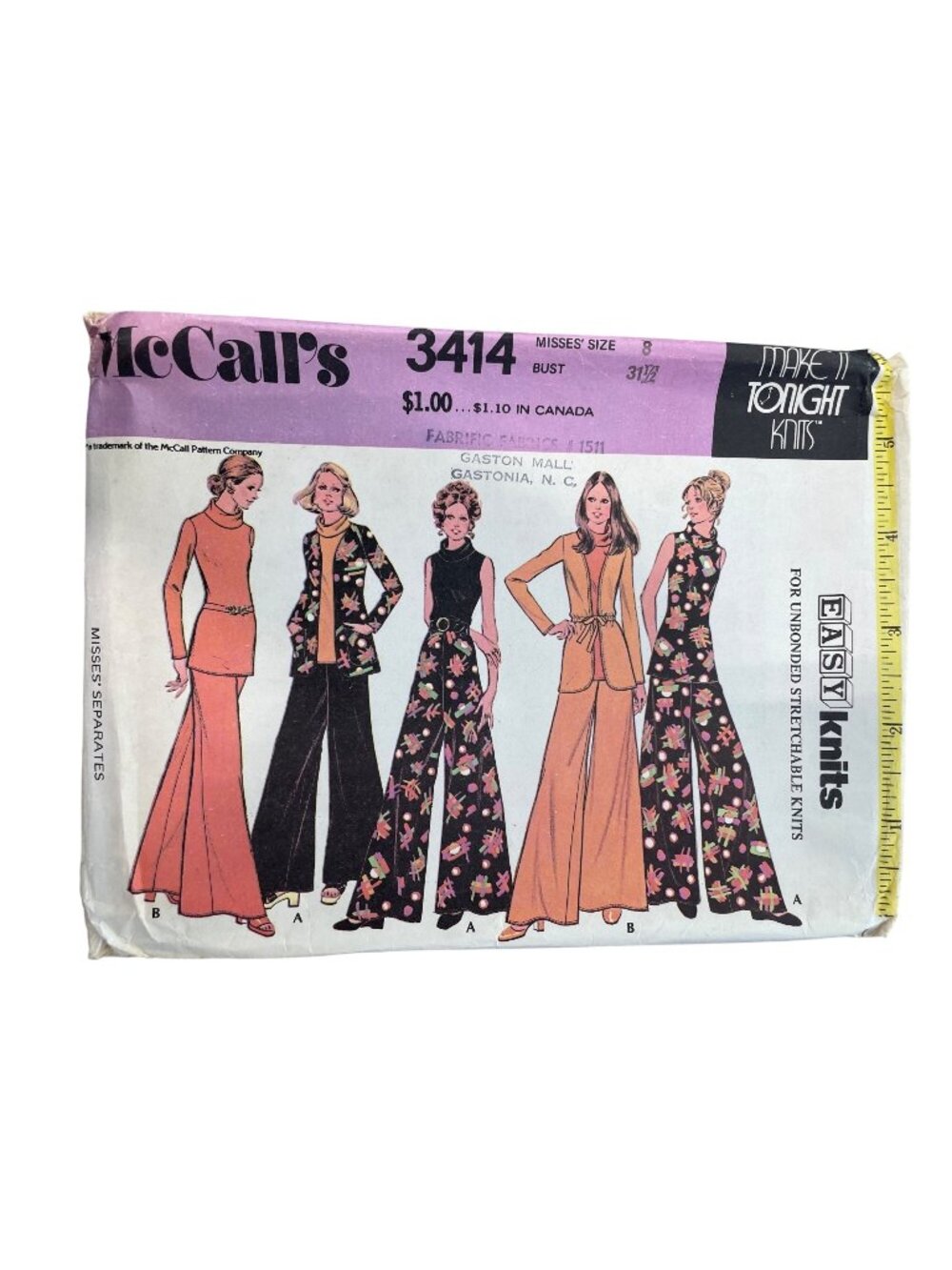 Vintage 70s McCall’s 3414 Sewing Pattern Size 8 Misses Separates Dressmaking CUT